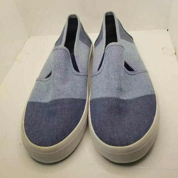 Nautica Chambray Nautical Two-tone Blue Slip-on Shoes Sz 8 - Picture 1 of 8